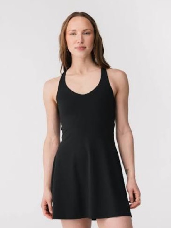 girlfriend collective Dresses & Skirts - Girlfriend Collective Black Active Dress Built In Shorts Size M NWT